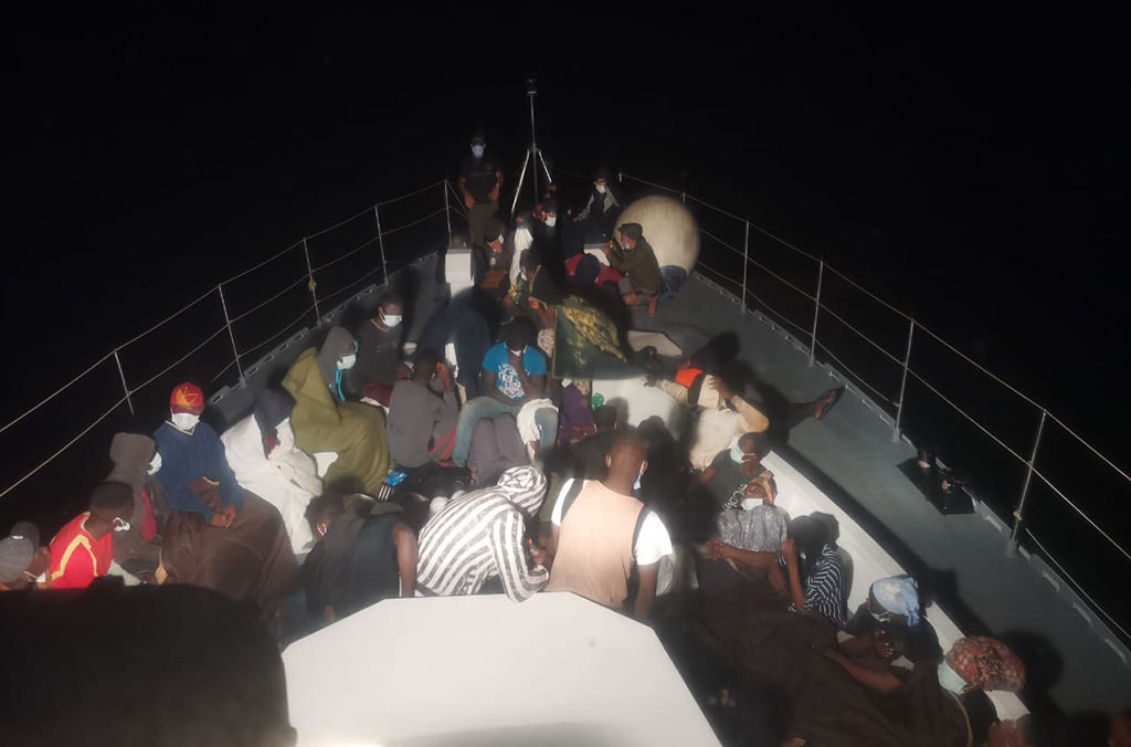 The Tunisian coast guard rescued 69 migrants from 11 different African countries after receiving a distress call from their boat.